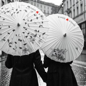 Handcrafted Couple's Oil Paper Umbrellas, Traditional Chinese Artistry