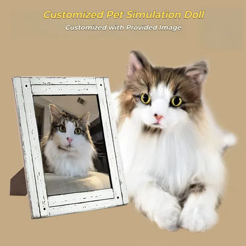 Customized pet memorial doll main product image, featuring a detailed and lifelike pet figurine perfect for honoring lost pets or as a thoughtful gift for pet lovers.