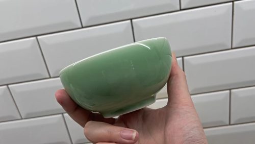 review for a beautifully crafted Longquan Celadon bowl, ideal for dining, showcasing a classic blue-green glaze.